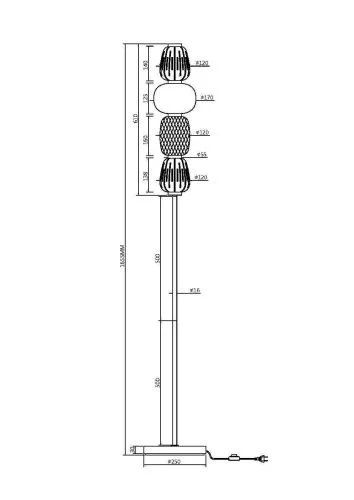 Напольный светильник (торшер) Maytoni MOD267FL-L32CH3K  фото 2